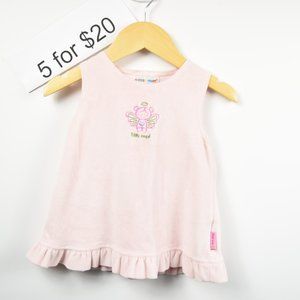 pink soft fleece pinafore dresss